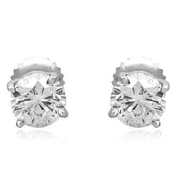 Thumbnail for 14K White Solid Gold Clarity Enhanced Diamond Solitaire Stud Earrings 1.77 Ctw