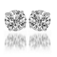 Thumbnail for 14K White Solid Gold Clarity Enhanced Diamond Solitaire Stud Earrings 6.20 Ctw