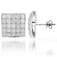 Thumbnail for 14K White Solid Gold Diamond Stud Earrings 3.08 Ctw