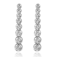 Thumbnail for 14K White Solid Gold Diamond Womens Earrings 2.75 Ctw