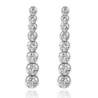 Thumbnail for 14K White Solid Gold Diamond Womens Earrings 2.75 Ctw
