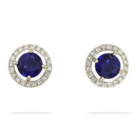 Thumbnail for White 14K White Solid Gold Womens Diamond Stud Earrings 0.50 Ctw