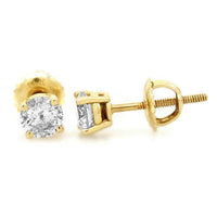Thumbnail for 14K Yellow Gold Diamond Solitaire Stud Earrings 1.02 Ctw