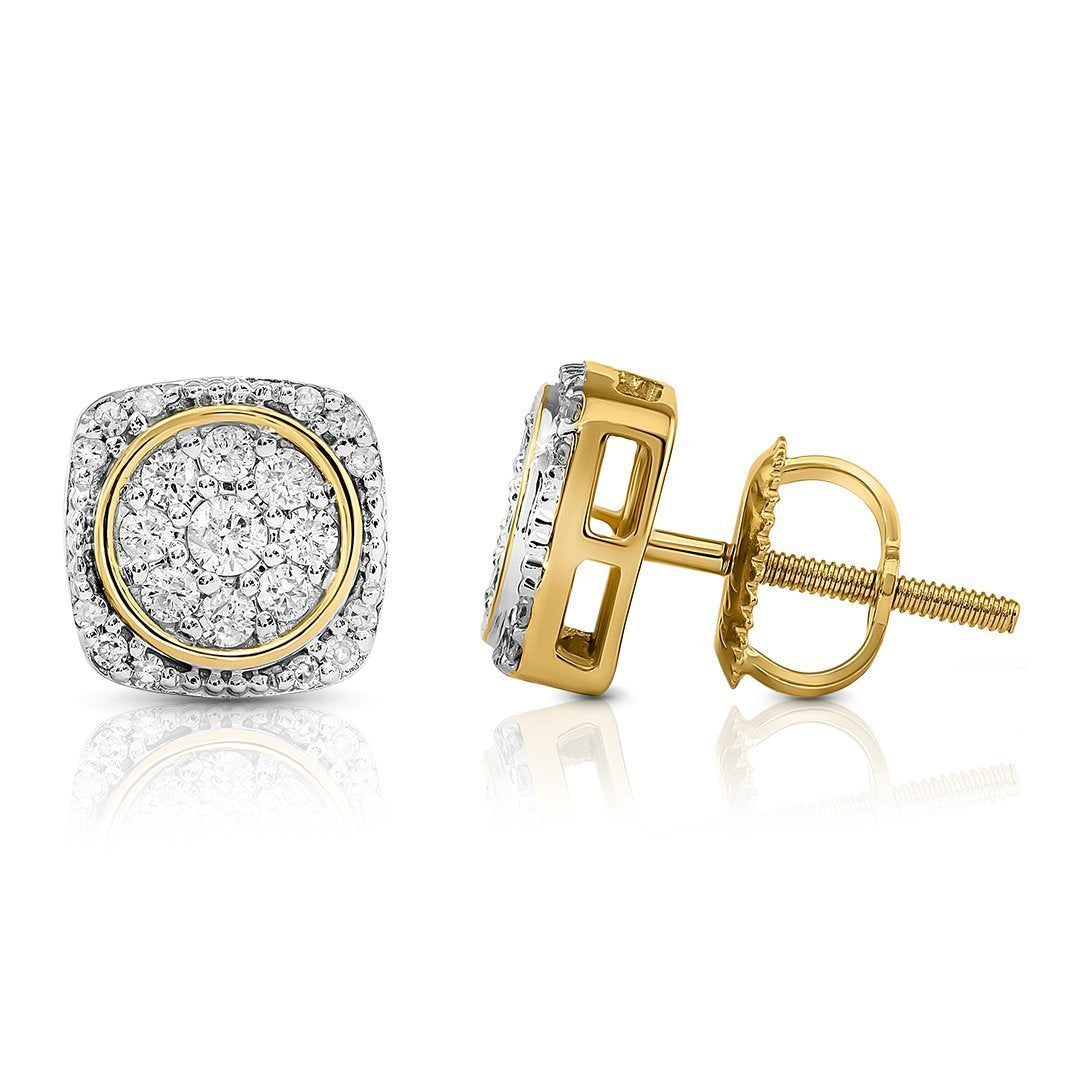 14K YELLOW GOLD DIAMOND STUD EARRINGS 0.35 CTW