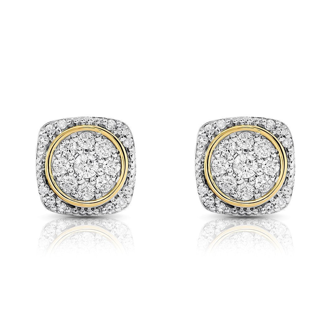 14K YELLOW GOLD DIAMOND STUD EARRINGS 0.35 CTW