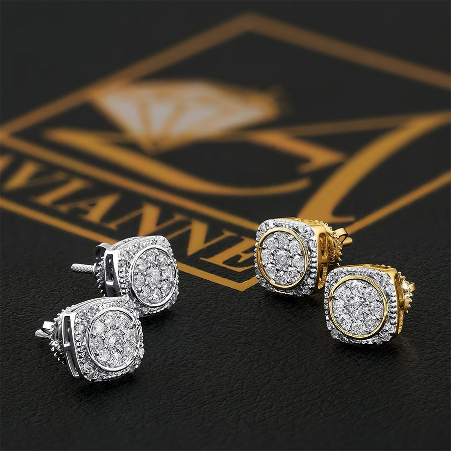 14K YELLOW GOLD DIAMOND STUD EARRINGS 0.35 CTW