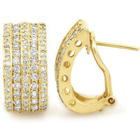 Thumbnail for Yellow 14K Yellow Gold Womens Diamond Earrings 1.50 Ctw