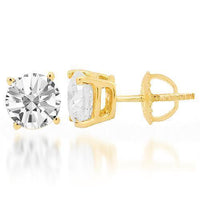 Thumbnail for 14K Yellow Solid Gold Clarity Enhanced Diamond Solitaire Stud Earrings 2.13 Ctw