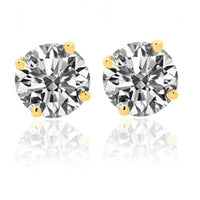 Thumbnail for 14K Yellow Solid Gold Unisex Diamond Stud Earrings 1.35 Ctw