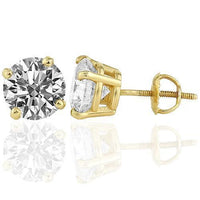 Thumbnail for 14K Yellow Solid Gold Unisex Massive C.E. Diamond Stud Earrings 4.76 Ctw