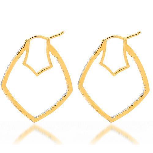Yellow 14K Yellow Solid Gold Womens Diamond Earrings 1.54 Ctw
