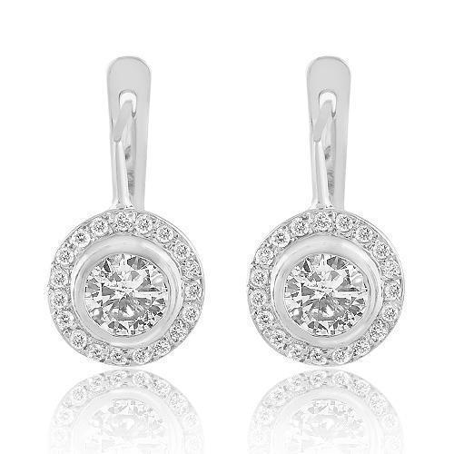 14K Yellow Solid Gold Womens Diamond Earrings 1.75 Ctw