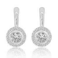 Thumbnail for 14K Yellow Solid Gold Womens Diamond Earrings 1.75 Ctw