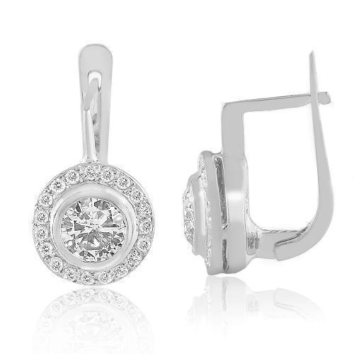 14K Yellow Solid Gold Womens Diamond Earrings 1.75 Ctw