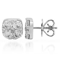Thumbnail for 18K Solid White Gold Diamond Stud Earrings 1.71 Ctw