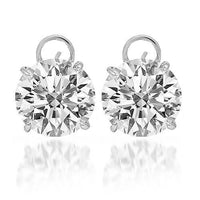 Thumbnail for 18K Solid White Gold Womens Diamond Solitaire Stud Earrings 15.55 Ctw