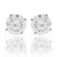 Thumbnail for 18K White Solid Gold Diamond Solitaire Stud Earrings 6.67 Ctw