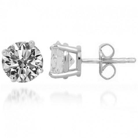 Yellow Cubic Zirconia CZ Crystal Solitaire Stud Earrings in 14K Solid Yellow Gold