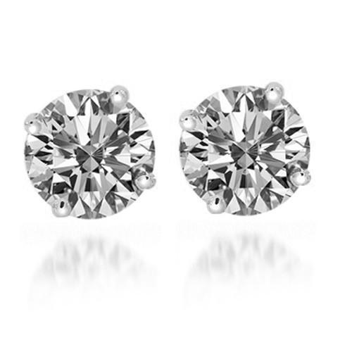 Yellow Cubic Zirconia CZ Crystal Solitaire Stud Earrings in 14K Solid Yellow Gold