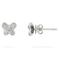 Thumbnail for White Diamond Butterfly Earrings in 14k White Gold 0.15 Ctw