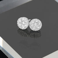 Thumbnail for 10k White Gold Diamond Circle Earrings 1.44 Ctw
