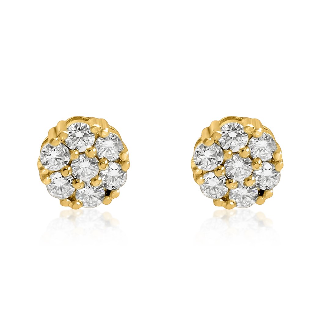 Diamond Earrings in 14k Yellow Gold 3.50 Ctw