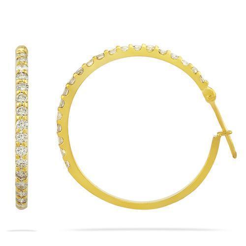 Diamond Hoop Earrings in 14k Yellow Gold 2.50 Ctw