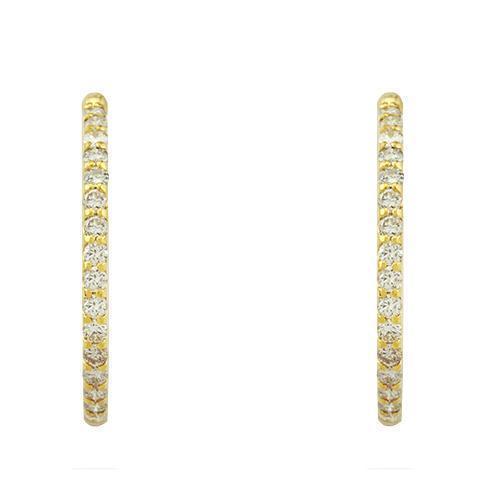 Diamond Hoop Earrings in 14k Yellow Gold 2.50 Ctw