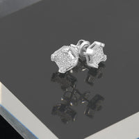 Thumbnail for 10k White Gold Diamond Square Earrings 0.13 Ctw