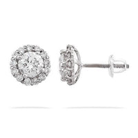 Thumbnail for Diamond Stud Cluster Earrings in 14k White Gold 1.75 Ctw