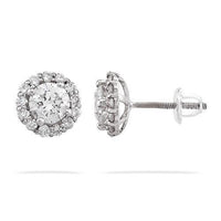 Thumbnail for Diamond Stud Cluster Earrings in 14k White Gold 1.75 Ctw