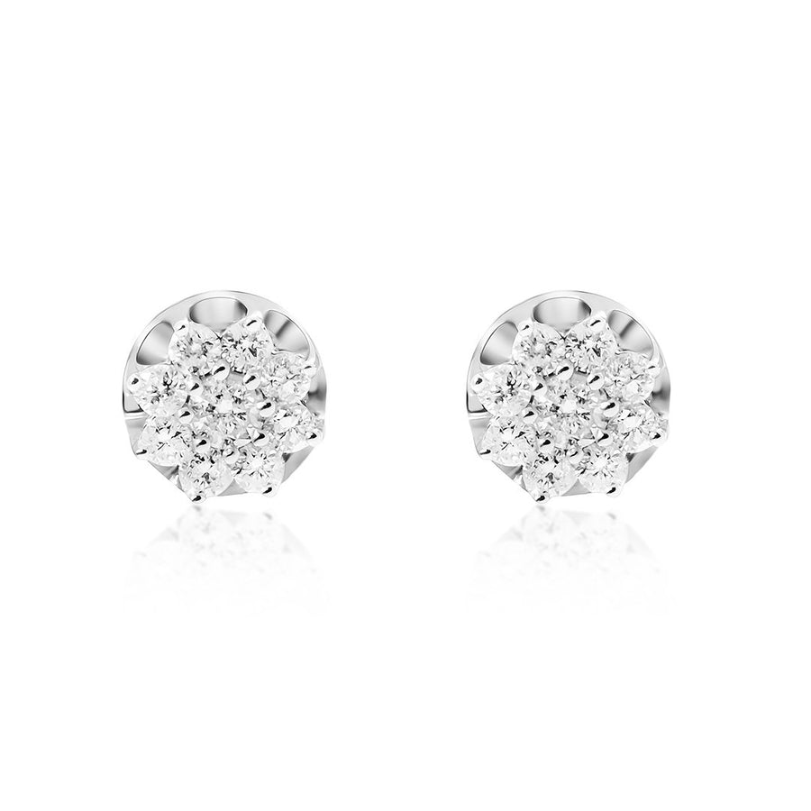 Diamond Stud Earrings in 10k Gold .54 Ctw