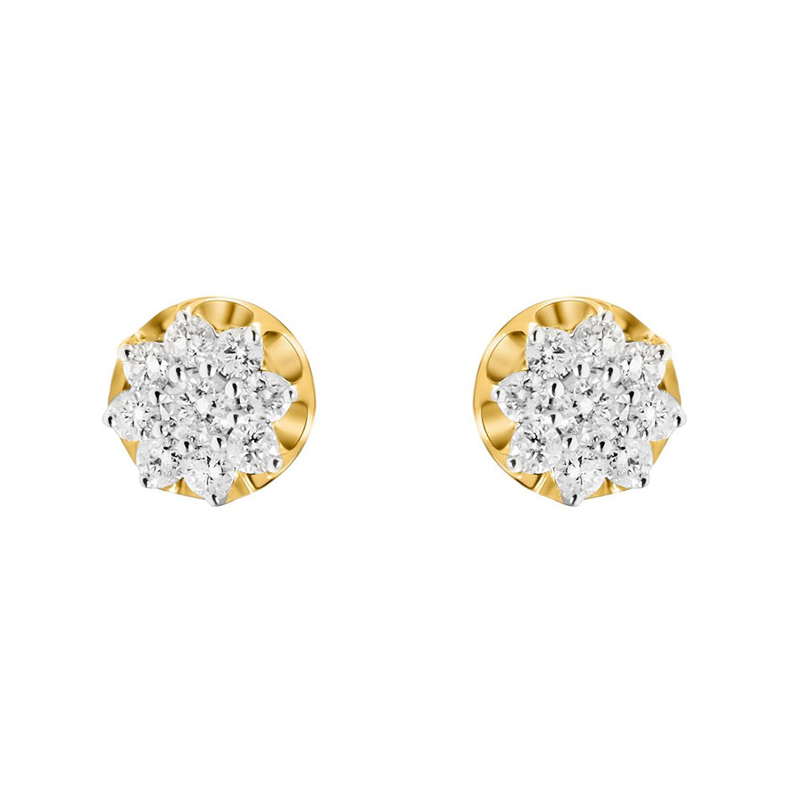Diamond Stud Earrings in 10k Yellow Gold .54 Ctw