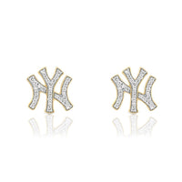 Thumbnail for Yellow Diamond Stud Yankee Earrings in 10k Yellow Gold 0.46 Ctw