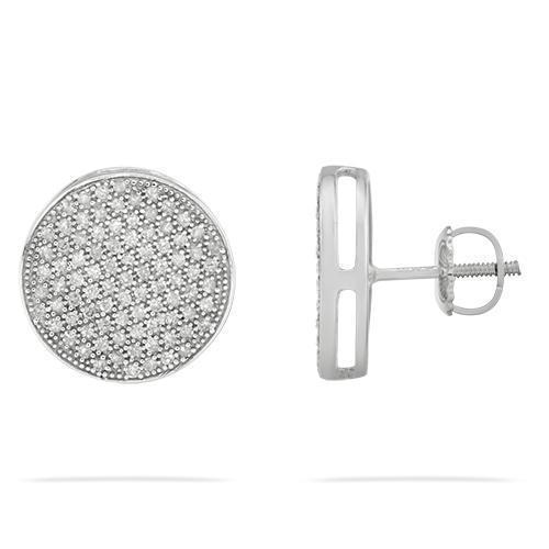 White Round Diamond Earrings in 10k White Gold 0.51 Ctw