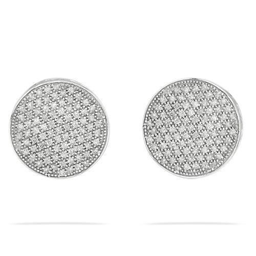 White Round Diamond Earrings in 10k White Gold 0.51 Ctw