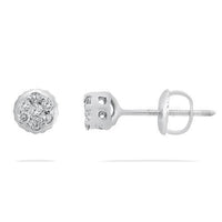 Thumbnail for White, Yellow Small Diamond Cluster Earrings in 14k Yellow Gold 0.34 Ctw