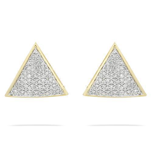 Yellow Triangle Diamond Earrings 10k Yellow Gold 0.47 Ctw