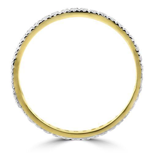 10K Yellow Solid Gold Womens Diamond Eternity Band 0.37 Ctw