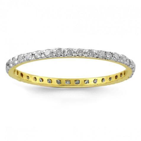 10K Yellow Solid Gold Womens Diamond Eternity Band 0.38 Ctw