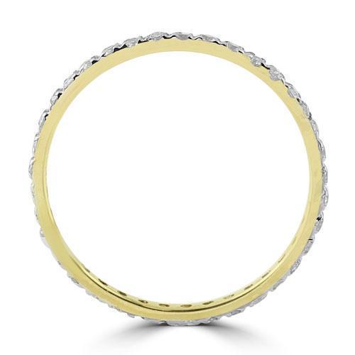 10K Yellow Solid Gold Womens Diamond Eternity Band 0.38 Ctw