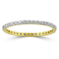 Thumbnail for 10K Yellow Solid Gold Womens Diamond Eternity Band 0.38 Ctw