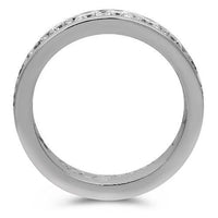 Thumbnail for 14K Solid White Gold Mens Diamond Eternity Band 6.20 Ctw