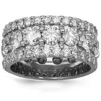 Thumbnail for 14K Solid White Gold Mens Diamond Eternity Ring Band 9.00 Ctw