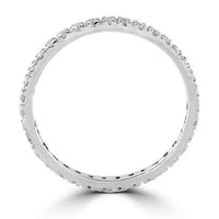 Thumbnail for 14K Solid White Gold Womens Diamond Eternity Band 0.35 Ctw