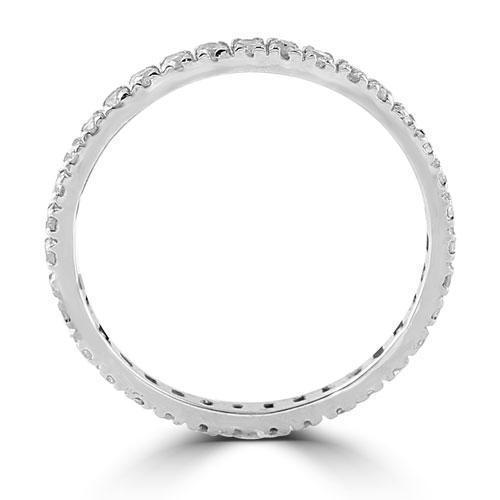14K Solid White Gold Womens Diamond Eternity Band 0.35 Ctw