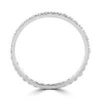 Thumbnail for 14K Solid White Gold Womens Diamond Eternity Band 0.38 Ctw
