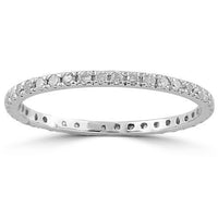 Thumbnail for 14K Solid White Gold Womens Diamond Eternity Band 0.40 Ctw