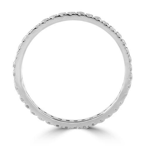 14K Solid White Gold Womens Diamond Eternity Band 0.40 Ctw