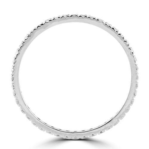 14K Solid White Gold Womens Diamond Eternity Band 0.44 Ctw